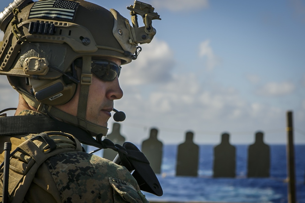 Blazing Guns: MRF Conducts Combat Marksmanship Training aboard Oak Hill