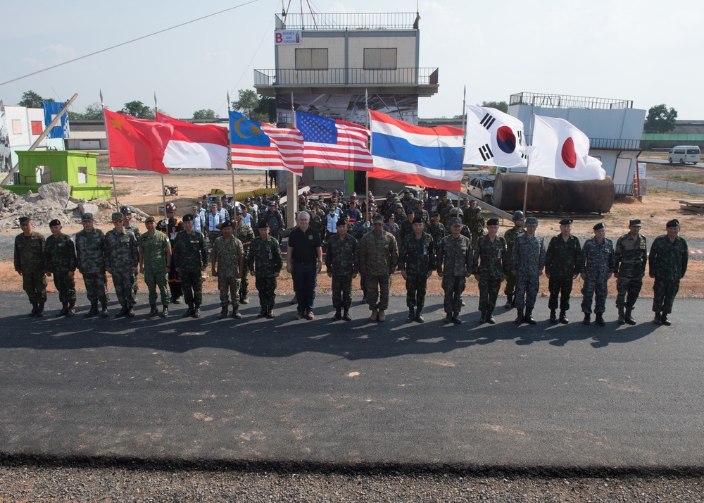 Cobra Gold 18: Leadership from U.S., Thailand, South Korea, Japan China, Singapore and Malaysia pose for a photo