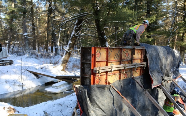 New pedestrian bridge being built near Fort McCoy's Pine View Campground