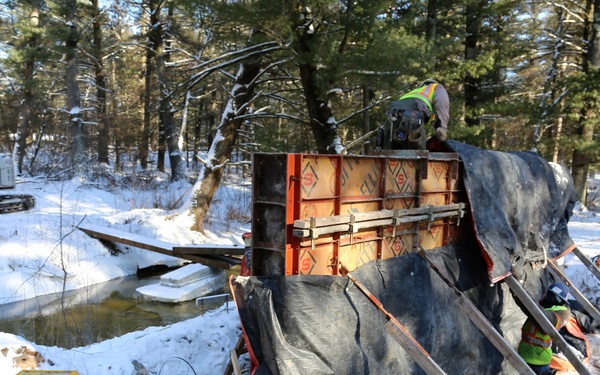 New pedestrian bridge being built near Fort McCoy's Pine View Campground