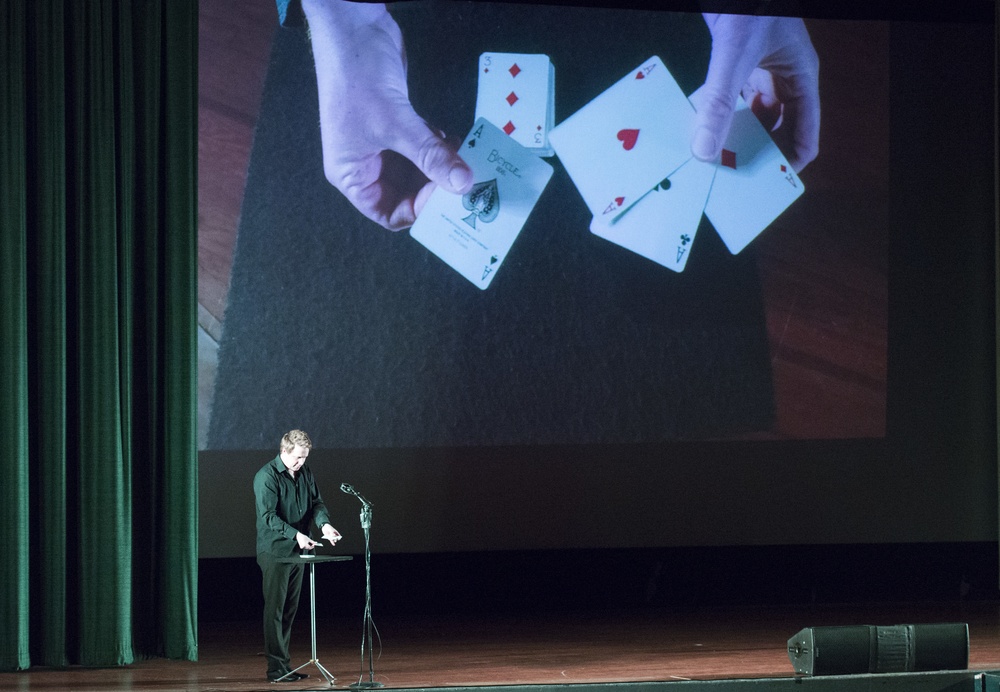 Magician and Illusionist Mike Super Performs at Wright-Patterson AFB