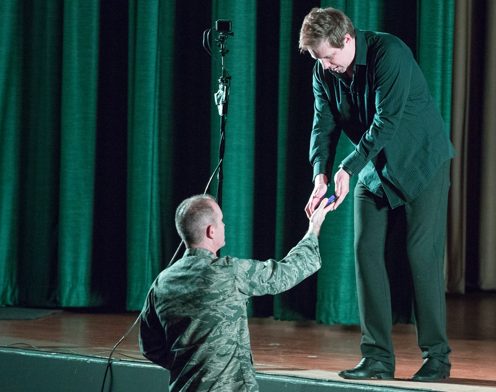 Magician and Illusionist Mike Super Performs at Wright-Patterson AFB