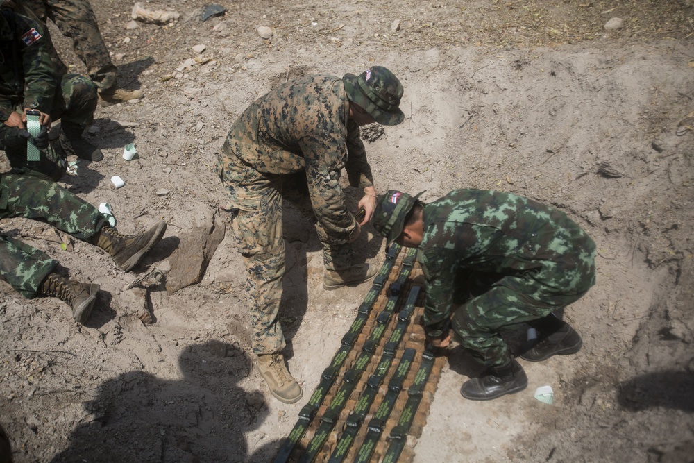 Cobra Gold 18: 9th ESB EOD Marines work alongside Royal Thai service members to dispose of UXO