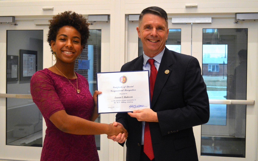 Congressman honors students for nominations to service academies