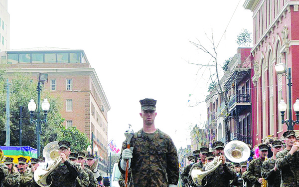 Quantico Marine Corps Band strikes up some jazzy tunes at Mardi Gras