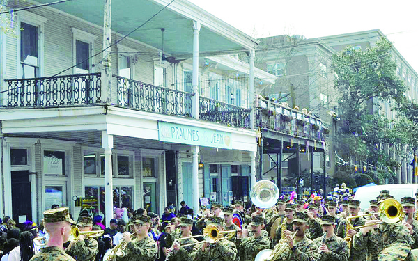Quantico Marine Corps Band strikes up some jazzy tunes at Mardi Gras