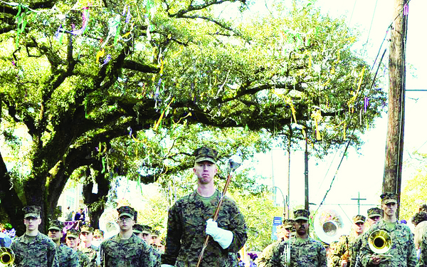 Quantico Marine Corps Band strikes up some jazzy tunes at Mardi Gras