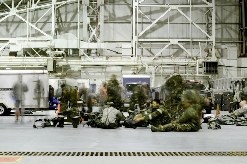 105th Airlift Wing brushes up on CBRNE, first aid skills