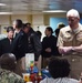 commander, Navy Medicine West, Interacts with Sailors and Family aboard the USNS Mercy (T-AH 19)