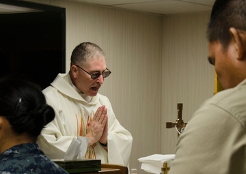 Naval Base Guam Chaplain Vists Frank Cable