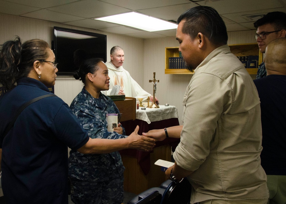 Naval Base Guam Chaplain Vists Frank Cable