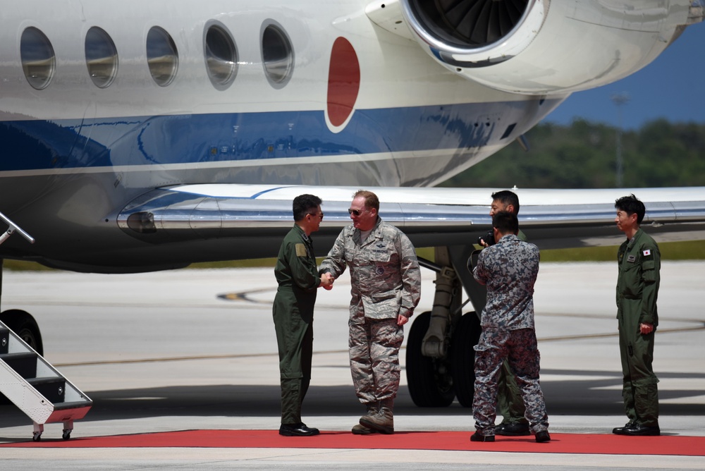 Japan Air Self Defese Force members tour the B-52 Stratofortress