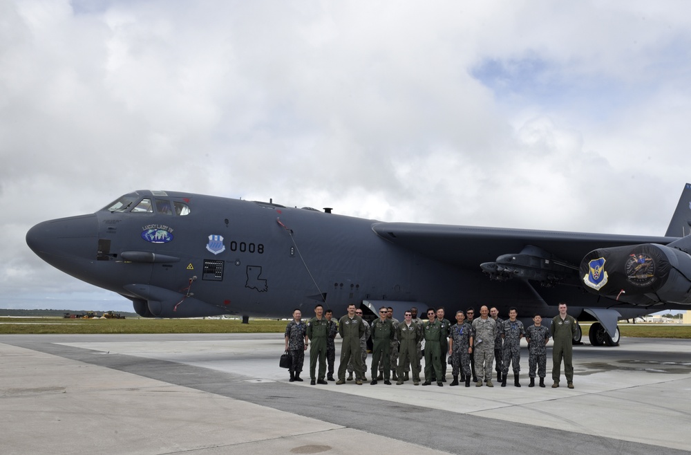 Japan Air Self Defese Force members tour the B-52 Stratofortress