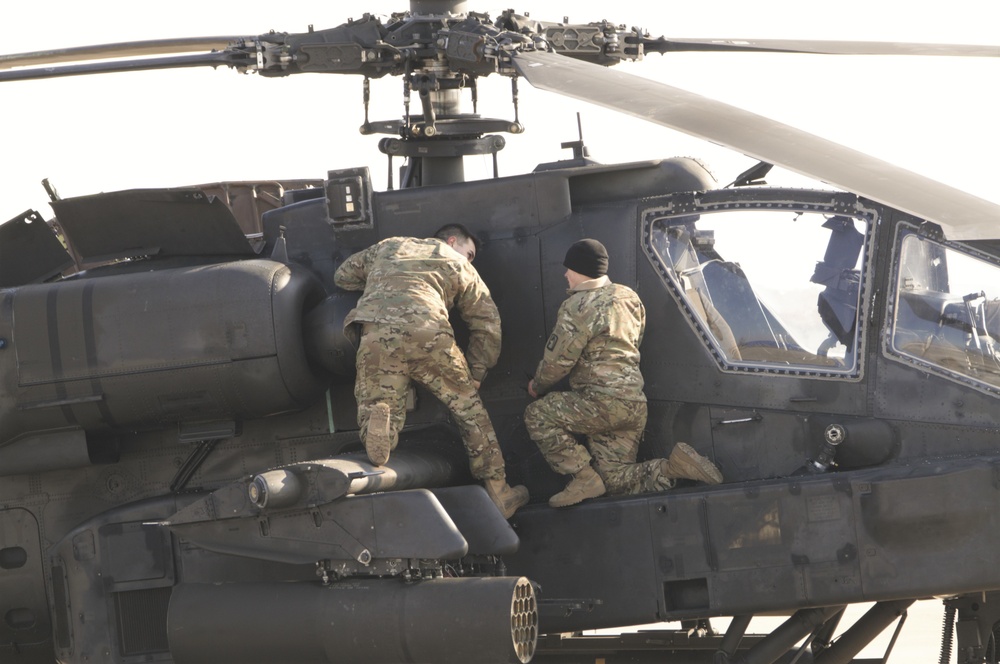 AH-64 Apache Helicopter Routine Maintenance