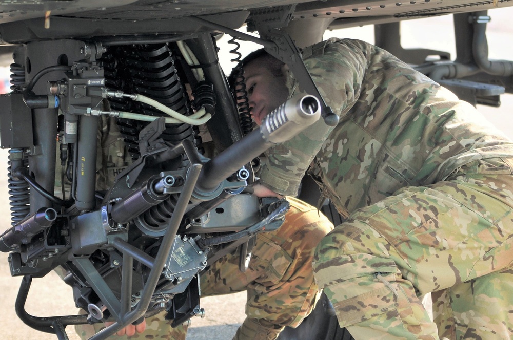 AH-64 Apache Helicopter Routine Maintenance