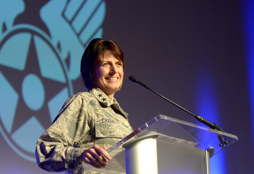 Gen. Kim Crider speaks about data during AFA conference