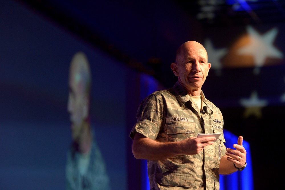 Gen. Mike Holmes speaks  during AFA conference