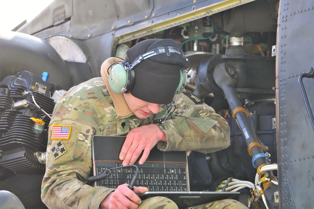 AH-64 Apache Helicopter Routine Maintenance