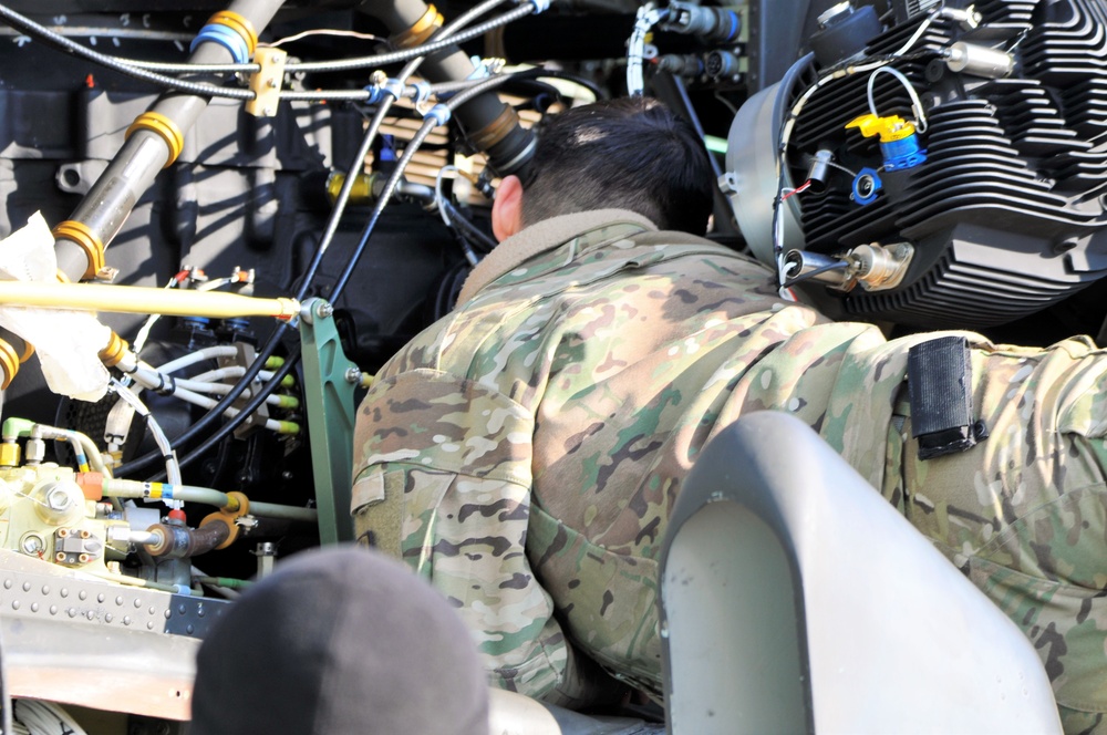 AH-64 Apache Helicopter Routine Maintenance