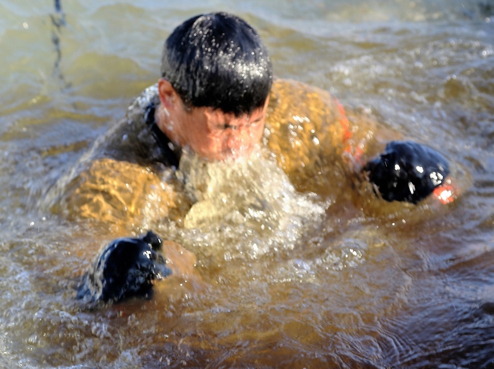 Cold-Weather Operations Course Class 18-04 students complete cold-water immersion training at Fort McCoy