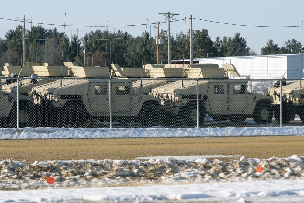 Staged equipment for Operation Cold Steel II at Fort McCoy