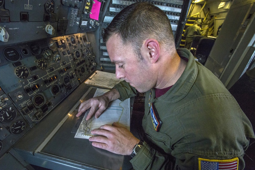 KC-10 engineer and boom operator pre-flight check