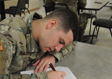 Soldier Takes Best Warrior Competition Exam