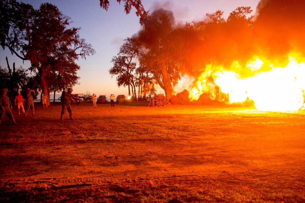 Parris Island Annual Christmas tree Bonfire