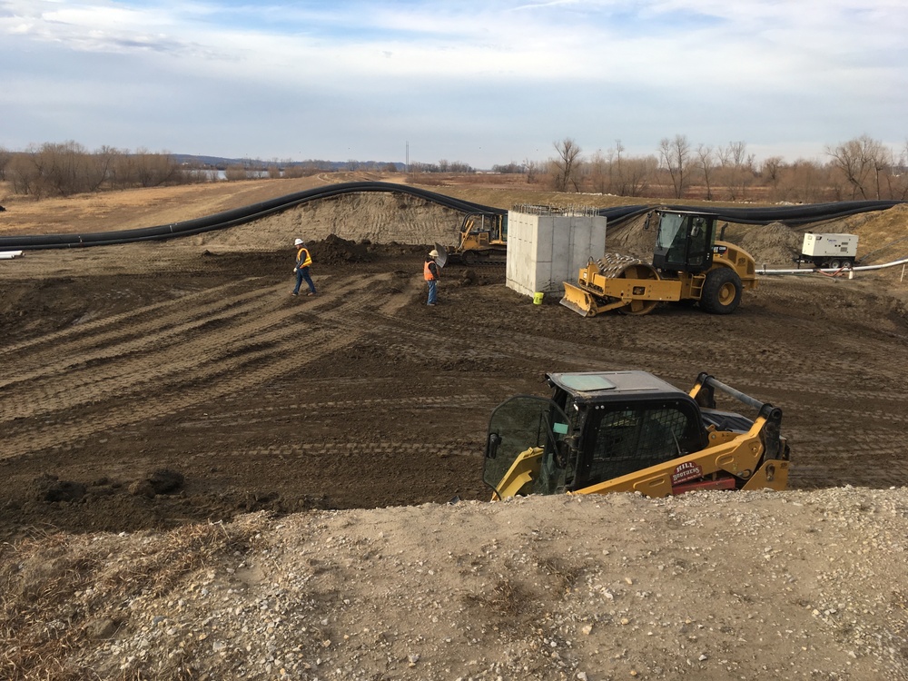 Construction of levee improvements in St. Joseph, Mo.