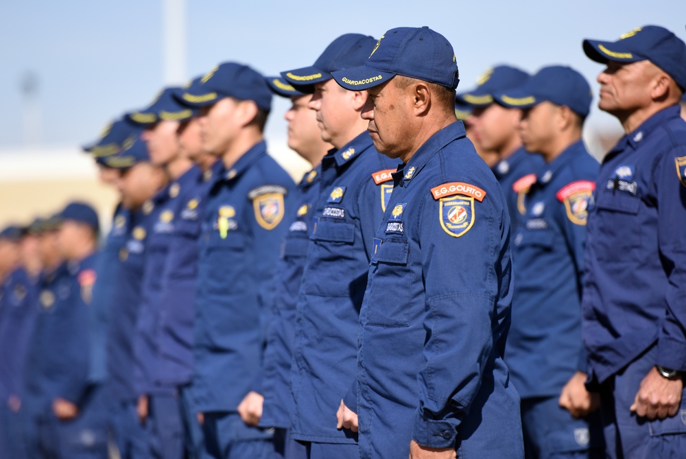 U.S. Coast Guard transfers patrol boats to Costa Rican Coast Guard during ceremony in Baltimore