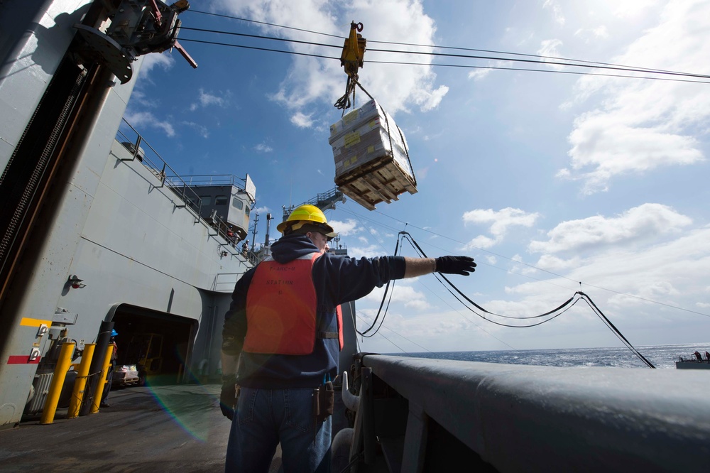 USNS Wally Schirra Conducts UNREP with USS Dewey