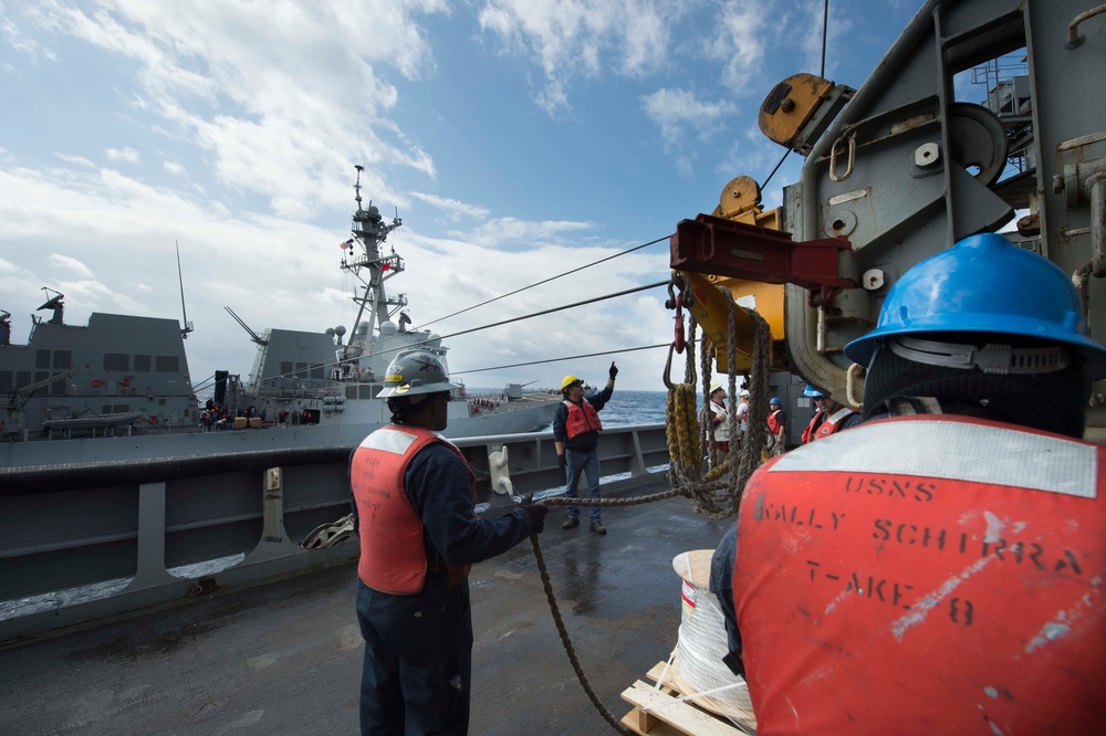 USNS Wally Schirra Conducts UNREP with USS Dewey