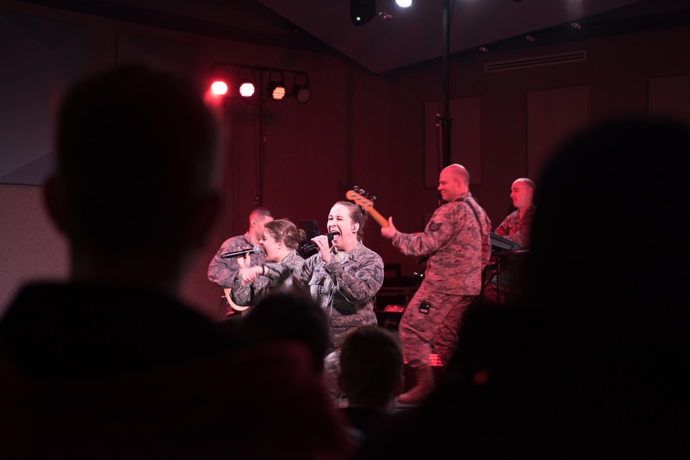 Heartland of America Band showcases capabilities to students.