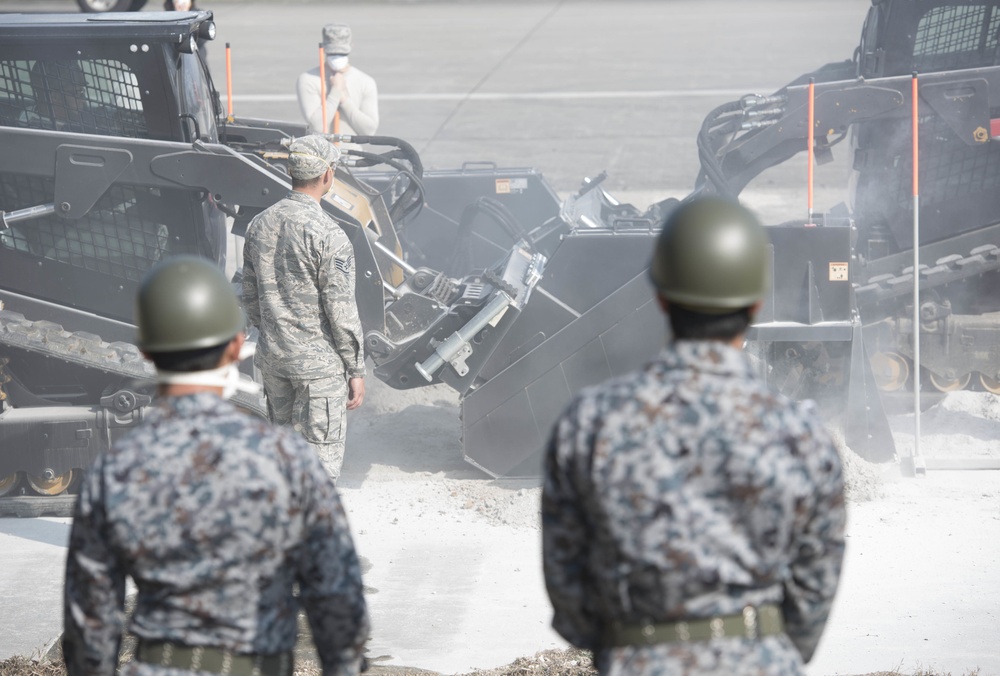 18th Civil Engineer Squadron trains Japan Air Self-Defense Force on airfield repair