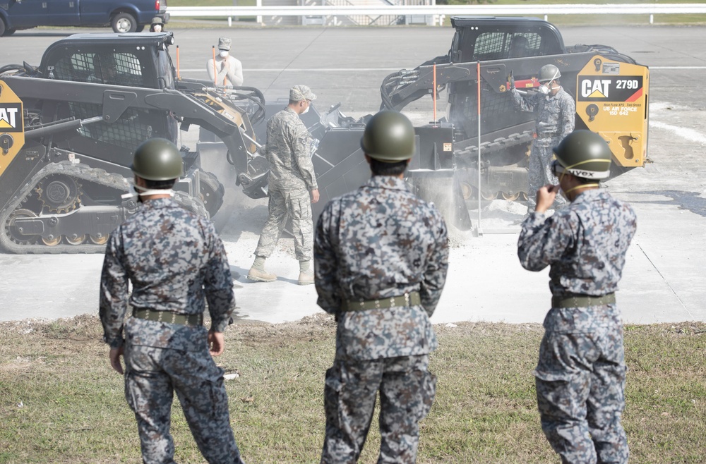 18th Civil Engineer Squadron trains Japan Air Self-Defense Force on airfield repair