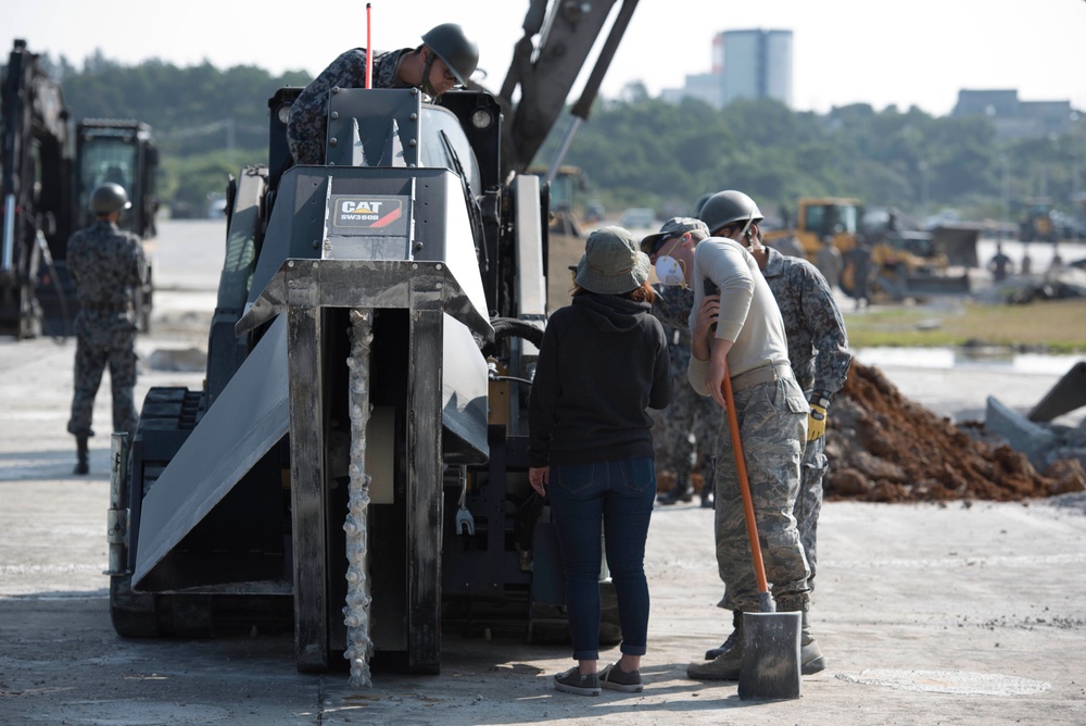 18th Civil Engineer Squadron trains Japan Air Self-Defense Force on airfield repair