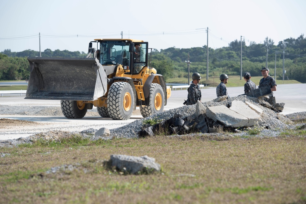 18th Civil Engineer Squadron trains Japan Air Self-Defense Force on airfield repair