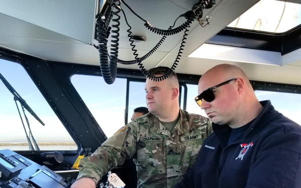 Army boatmen train firefighters in California