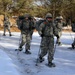 Cold-Weather Operations Course Class 18-05 students practice snowshoeing at Fort McCoy