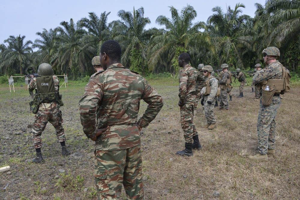 U.S. Marines train with Cameroon Marines