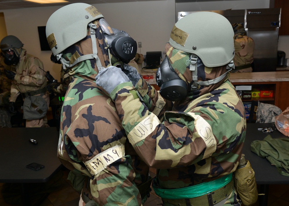 1 FW conducts Chemical Attack Survival Familiarization exercise