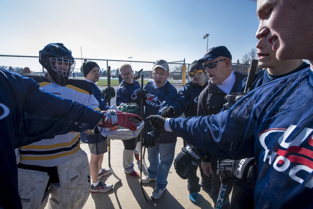 U.S. vs Canada Ball Hockey Game