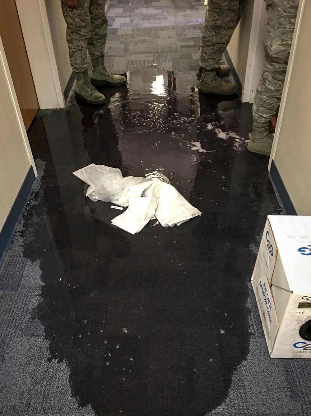 707th CS, 70th ISRW/CE combine efforts to mitigate building leak, ensure mission continues