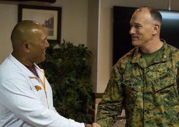 MCAS Futenma hosts Yokohama DeNA BayStars baseball team tour of an MV-22B Osprey