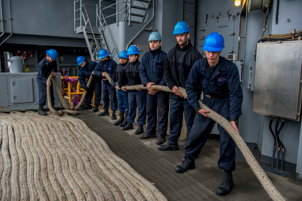 GHWB is the flagship of Carrier Strike Group (CSG) 2, which is comprised of the staff of CSG-2; GHWB; the nine squadrons and staff of Carrier Air Wing (CVW) 8; Destroyer Squadron (DESRON) 22 staff and guided-missile destroyers USS Laboon (DDG 58) and US..