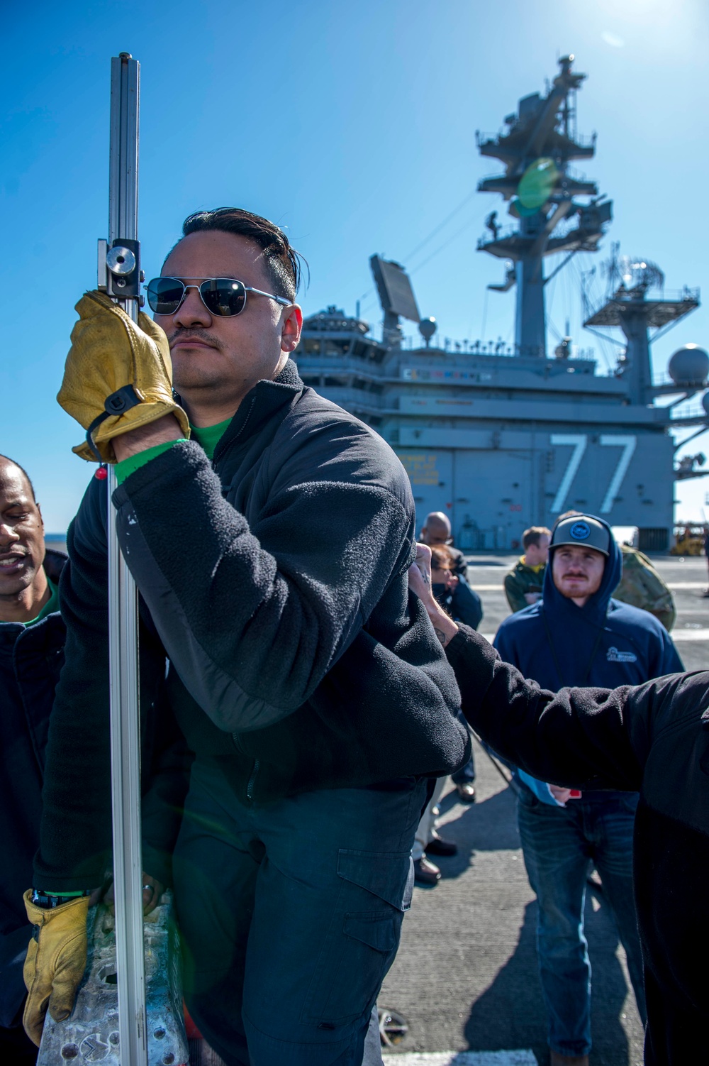 GHWB is the flagship of Carrier Strike Group (CSG) 2, which is comprised of the staff of CSG-2; GHWB; the nine squadrons and staff of Carrier Air Wing (CVW) 8; Destroyer Squadron (DESRON) 22 staff and guided-missile destroyers USS Laboon (DDG 58) and US..