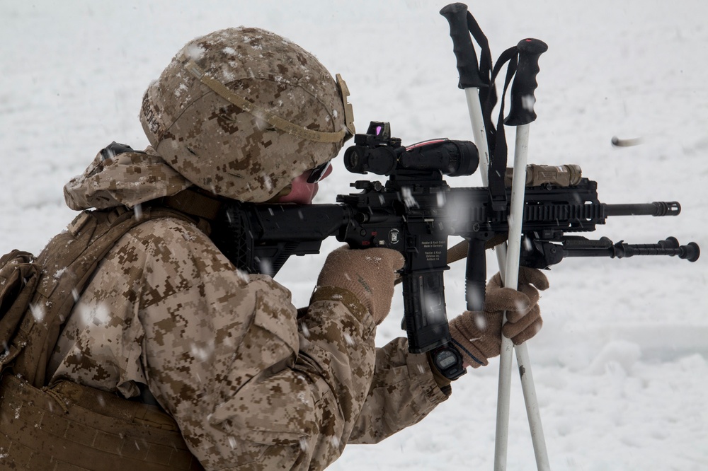 Charlie Company Marines refine cold-weather combat conditioning marksmanship in Sendai