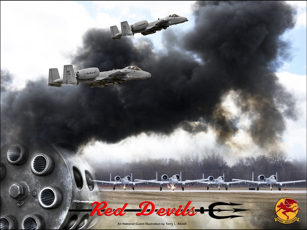 107th Fighter Squadron A-10 Illustration