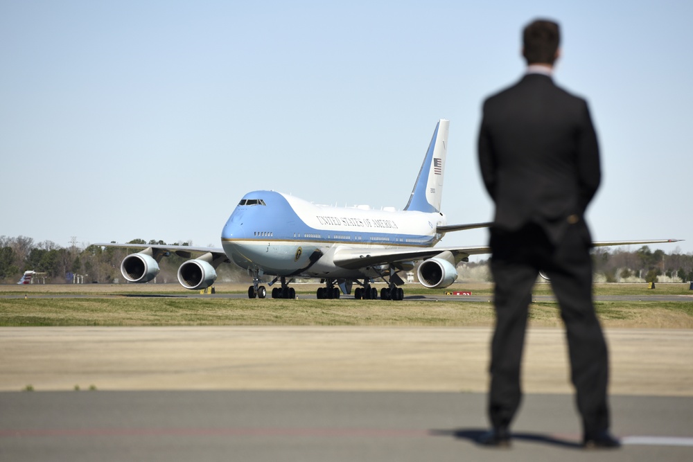 President of the United States Donald J. Trump Arrival for the Funeral of Rev. Billy Graham
