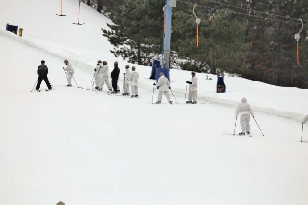 Cold-Weather Operations Course Class 18-05 students practice skiing at Fort McCoy
